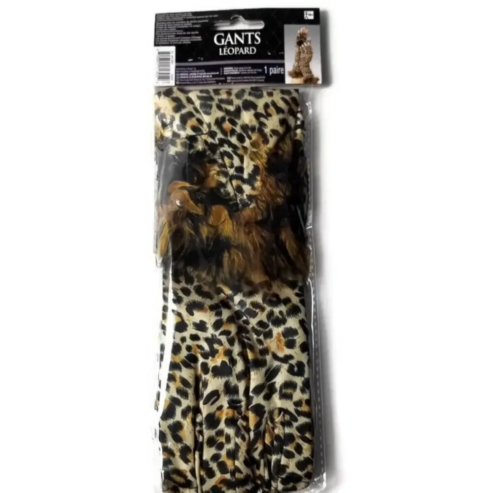 Costumes USA Leopard Print Fingerless Gloves Women Theatrical Cosplay Halloween
